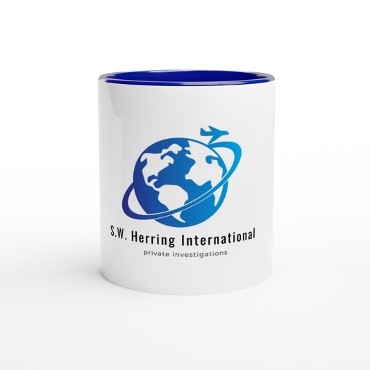 White 11oz Ceramic Mug with Color Inside - S.W. Herring International