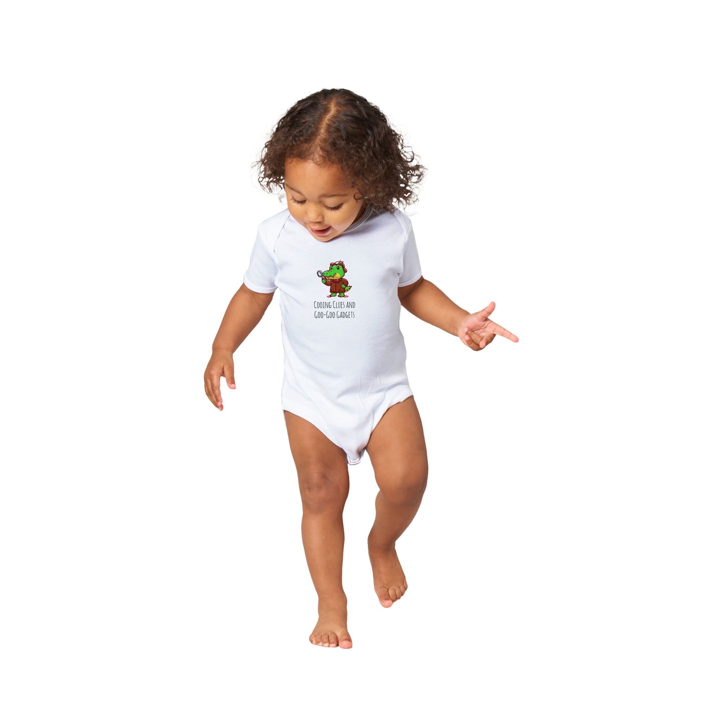 Classic Baby Short Sleeve Bodysuit - Cooing Clues And Goo-Goo Gadgets