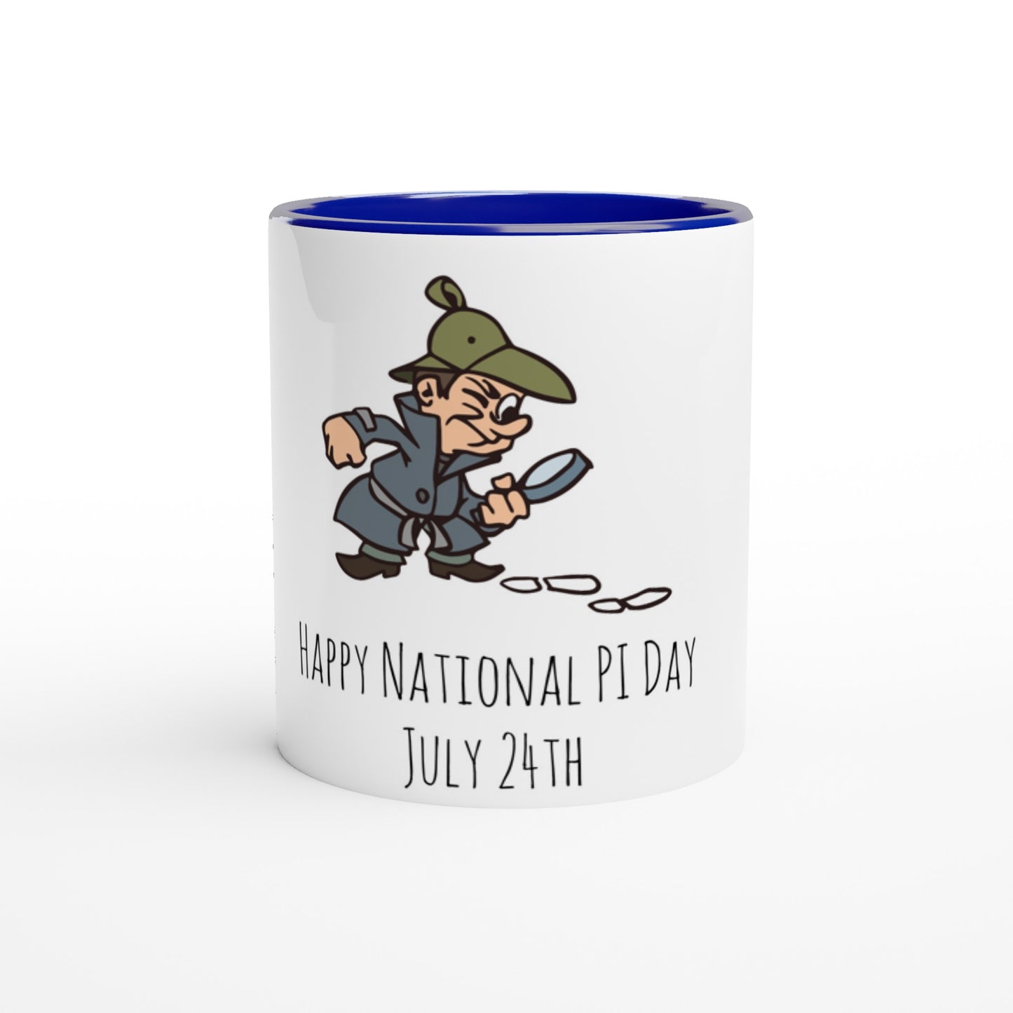 White 11oz Ceramic Mug with Color Inside - National PI Day - Option 2