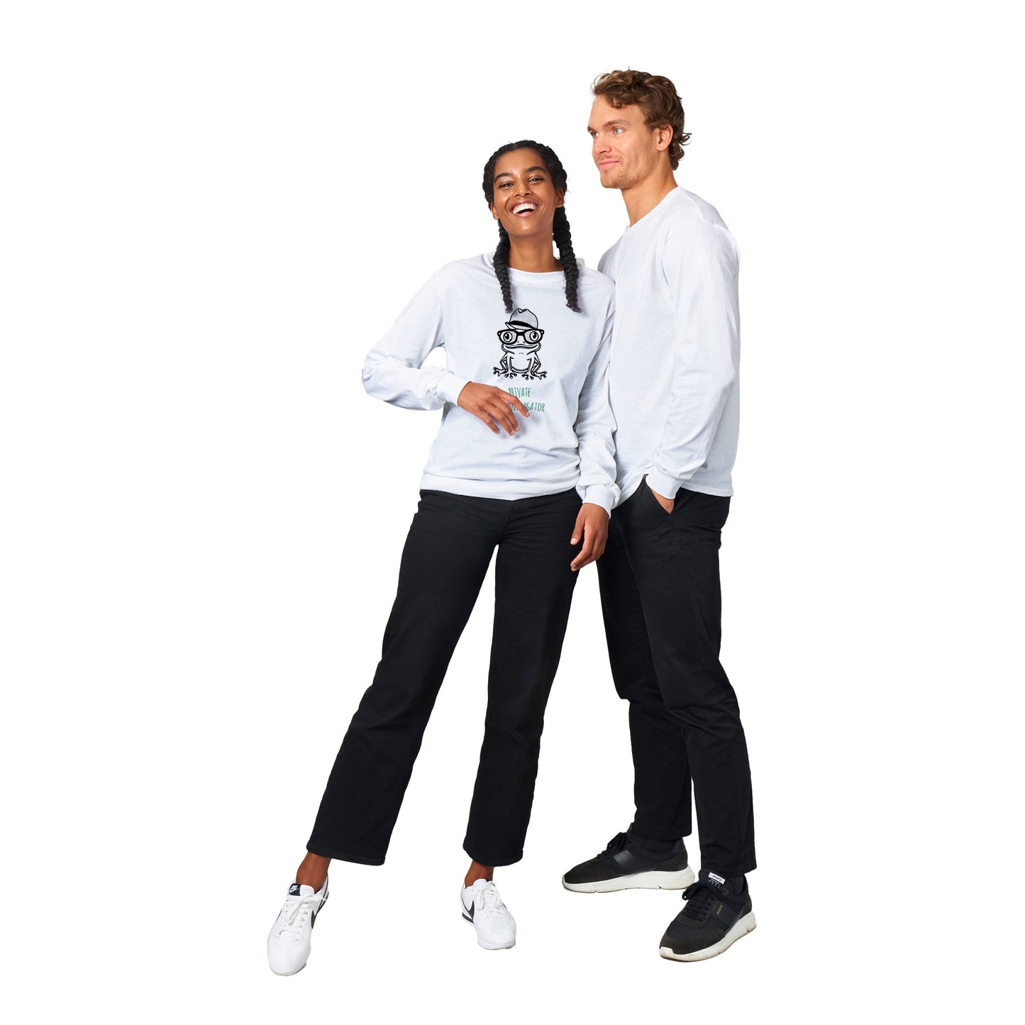 Long-Sleeve Unisex Crewneck T-shirt - Private Investifrogator
