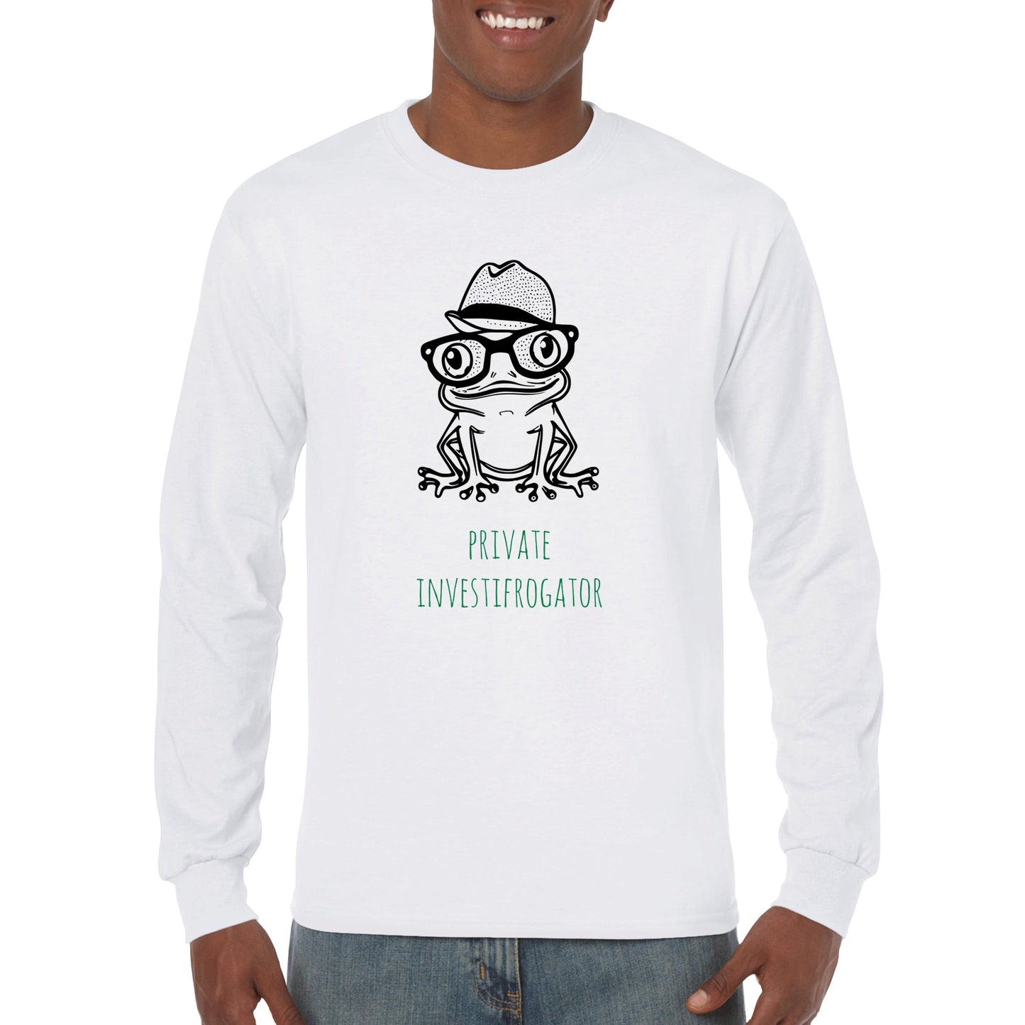 Long-Sleeve Unisex Crewneck T-shirt - Private Investifrogator