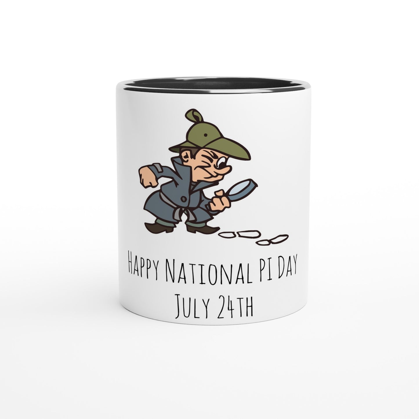 White 11oz Ceramic Mug with Color Inside - National PI Day - Option 2