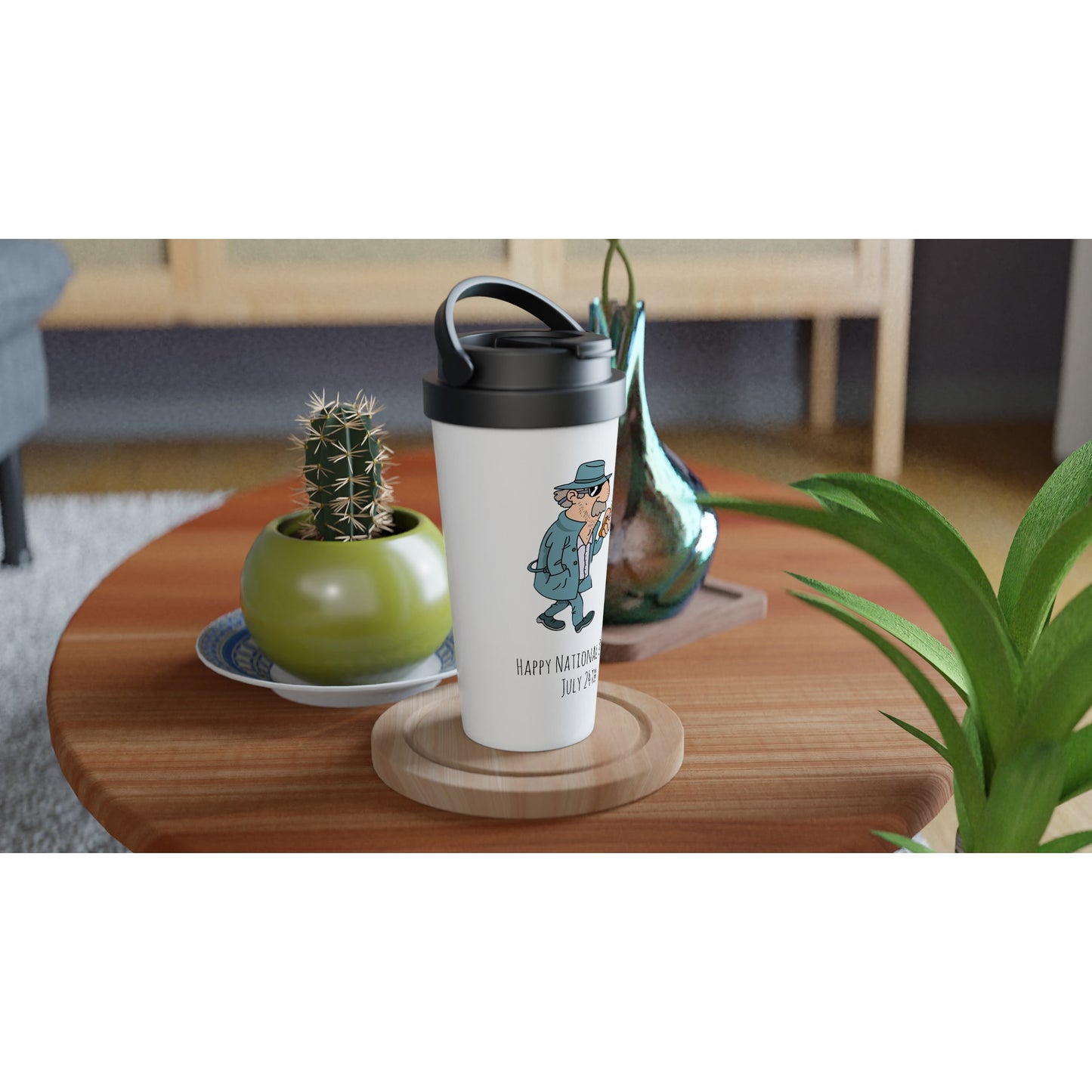 White 15oz Stainless Steel Travel Mug - National PI Day