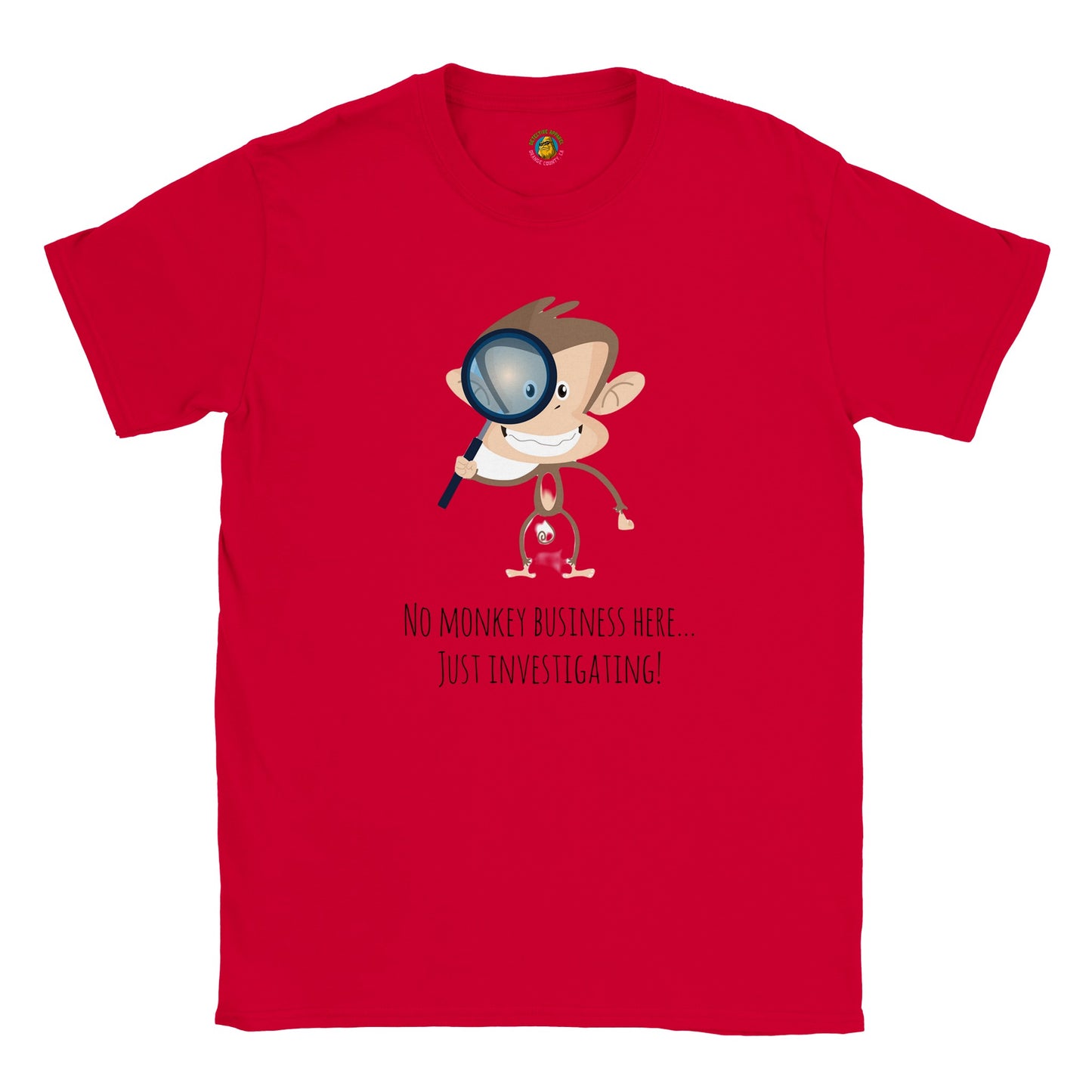 Classic Kids Crewneck T-shirt - No Monkey Business Here... Just Investigating!