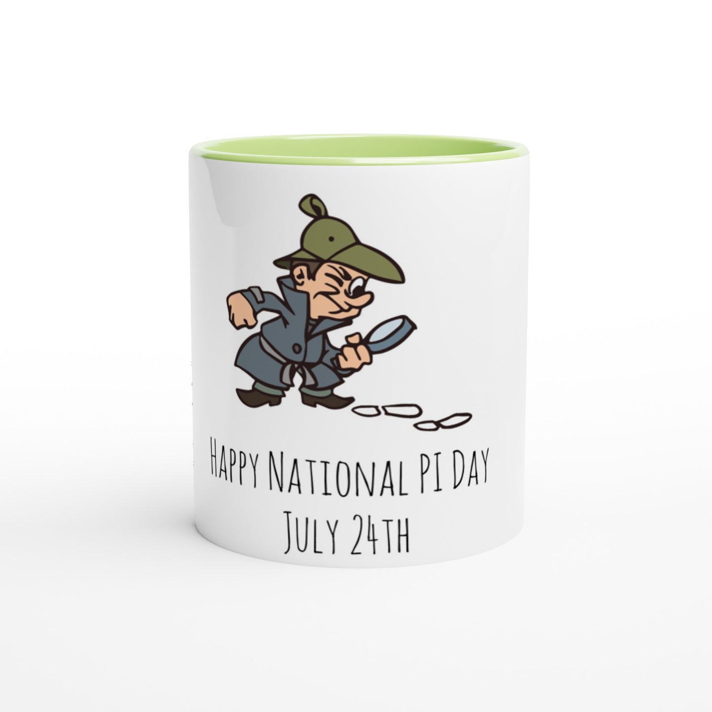White 11oz Ceramic Mug with Color Inside - National PI Day - Option 2