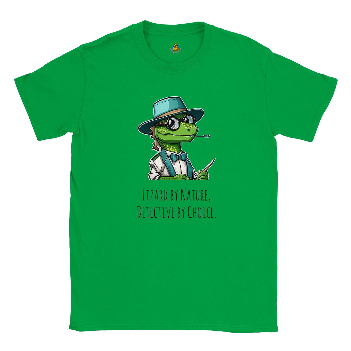 Classic Kids Crewneck T-shirt - Lizard By Nature, Detective By Choice.