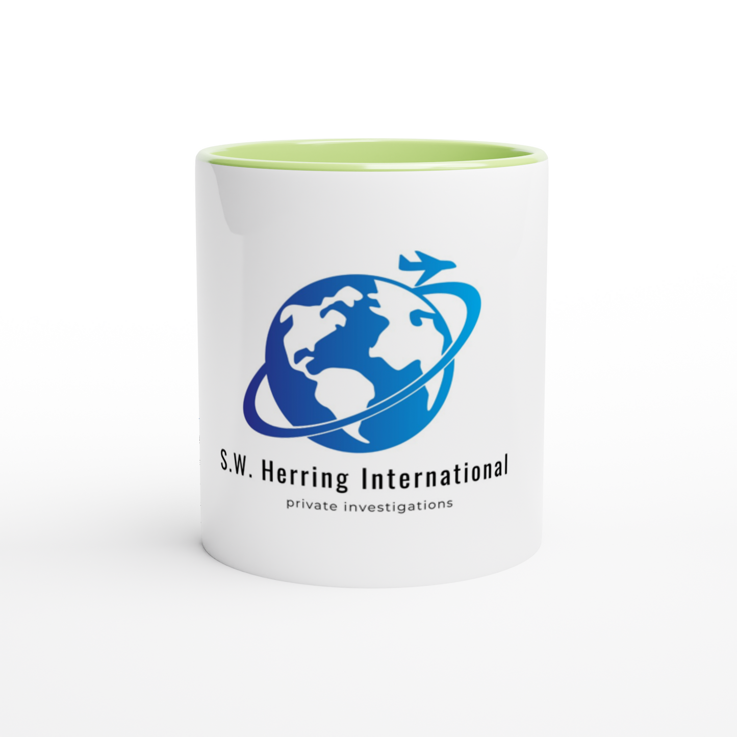 White 11oz Ceramic Mug with Color Inside - S.W. Herring International