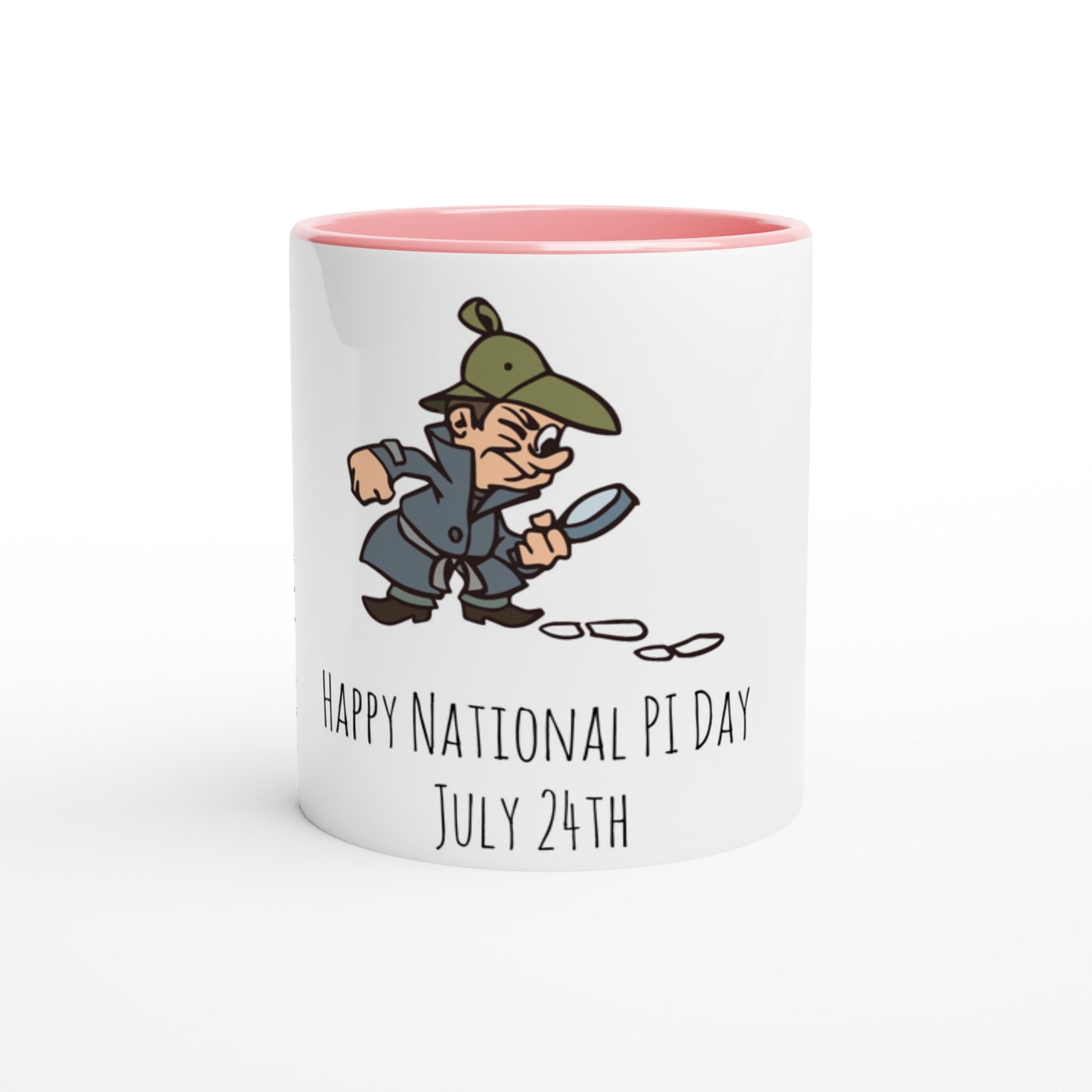 White 11oz Ceramic Mug with Color Inside - National PI Day - Option 2